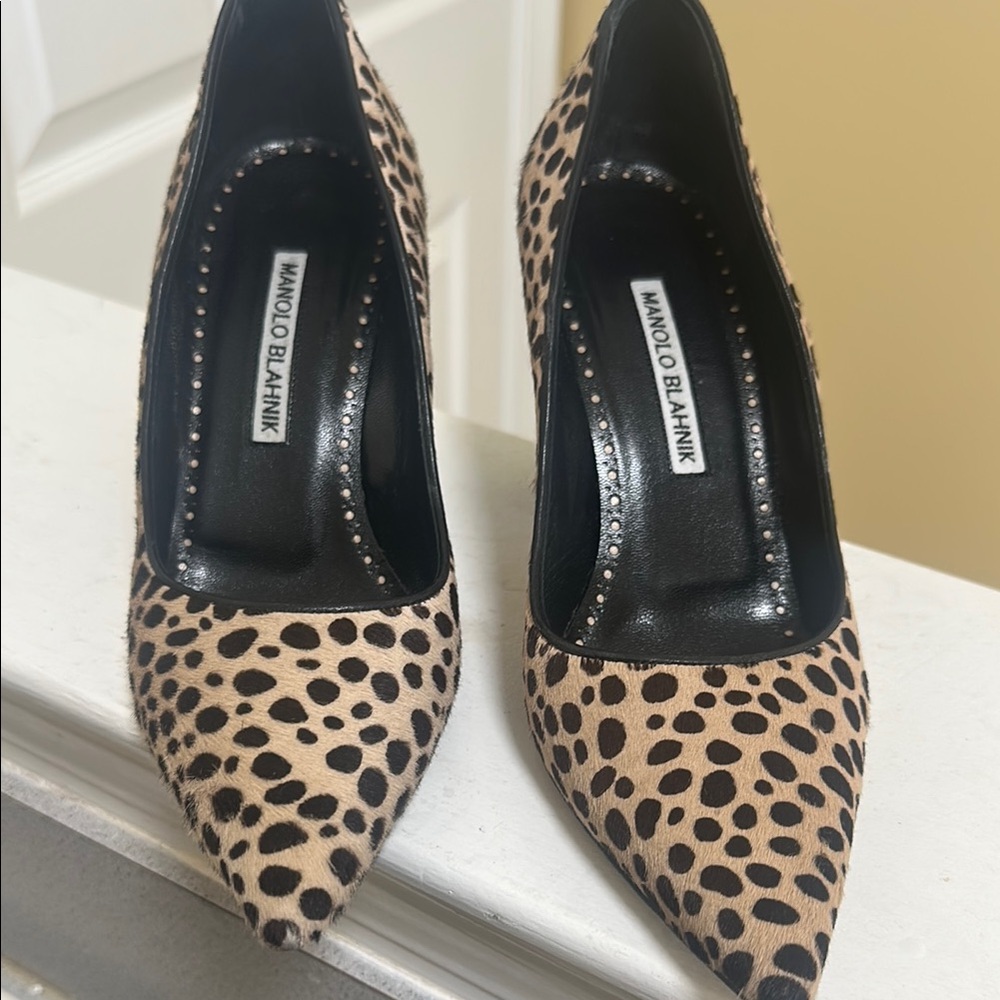 Manolo Blahnik Brown and Black Heels Pointed Toe